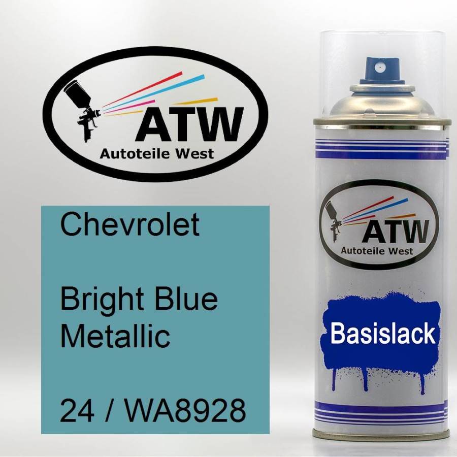 Chevrolet, Bright Blue Metallic, 24 / WA8928: 400ml Sprühdose, von ATW Autoteile West.